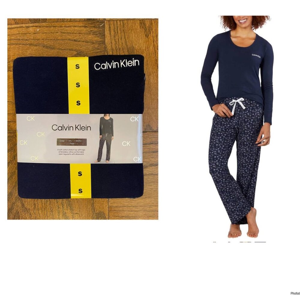 NWT Calvin Klein Womens 2 Piece Fleece Pajama Set, Size S